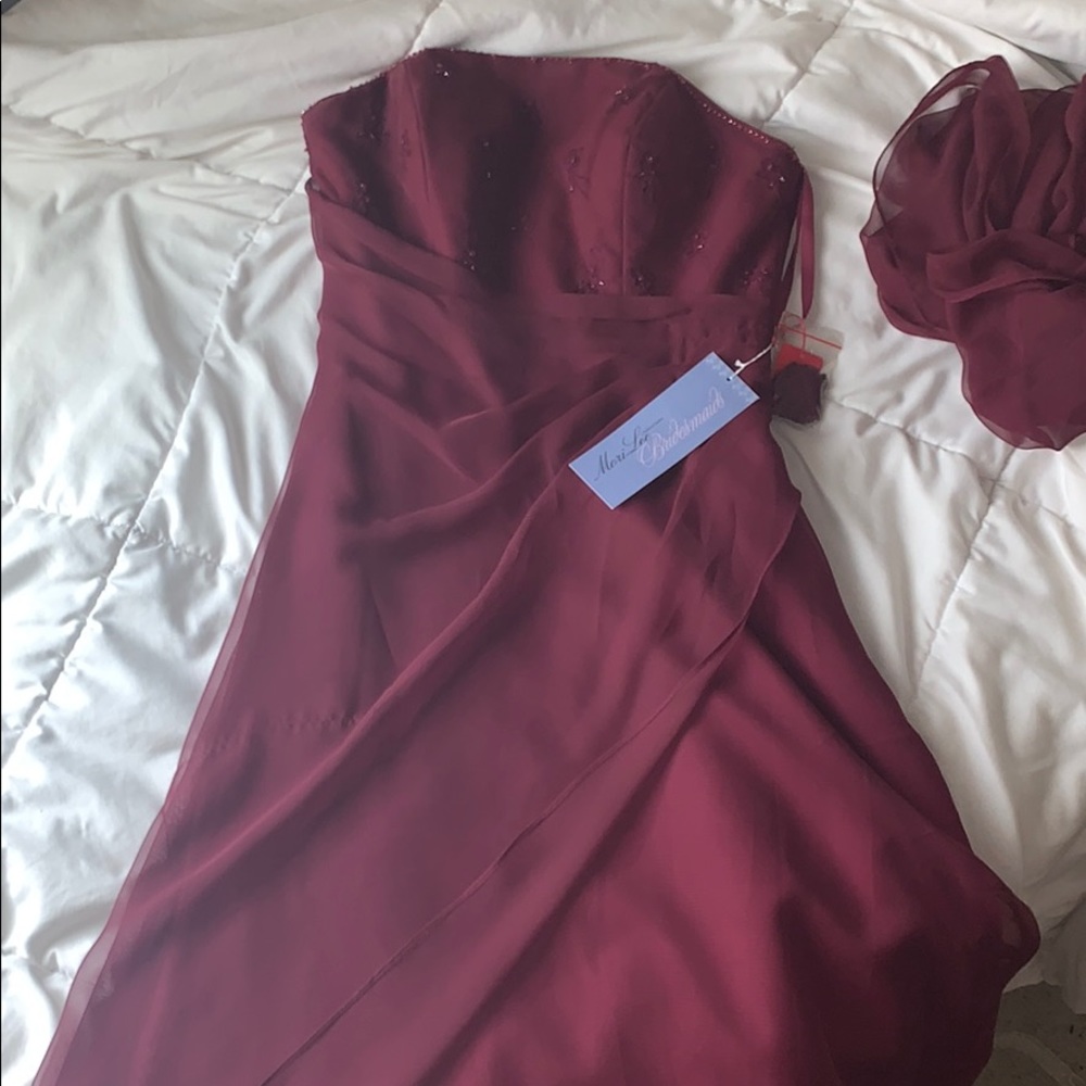 Mori Lee Strapless Bridesmaid Dress